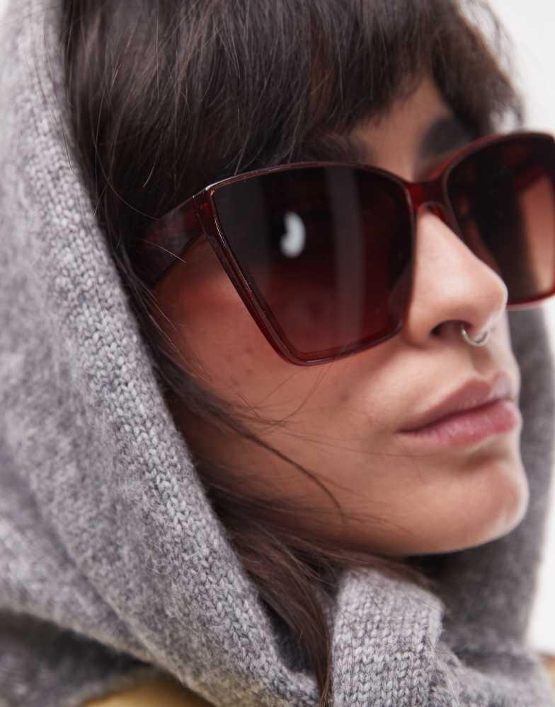 & Other Stories & Other Stories oversized cat eye sunglasses in brown exclusive to ASOS