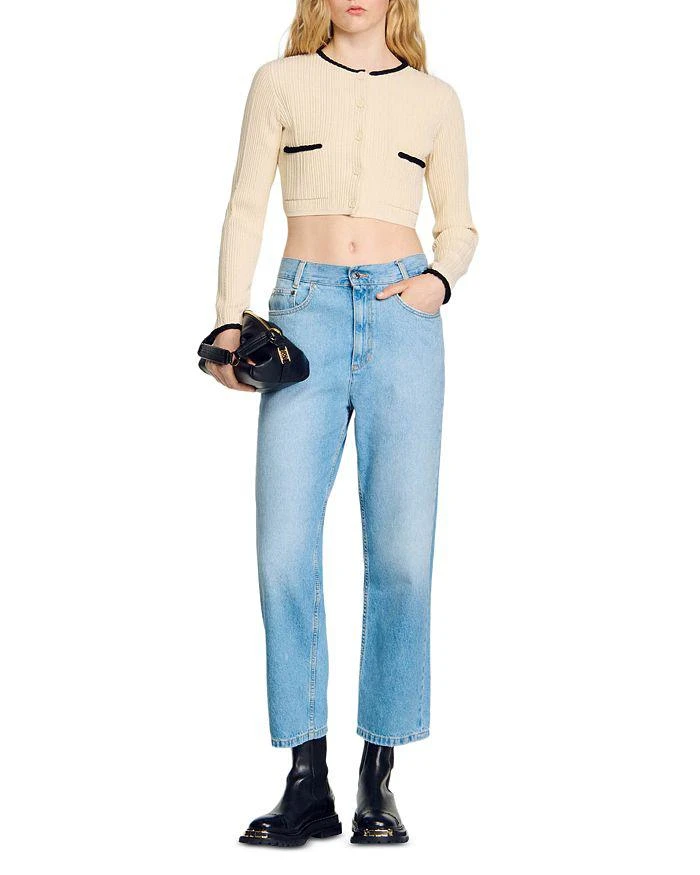Sandro Bobo Pointelle Cropped Cardigan 2