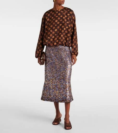 Dries Van Noten Printed satin blouse 2