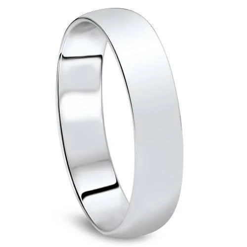 Pompeii3 5mm Dome High Polished Wedding Band 10K White Gold Size Selectable 2
