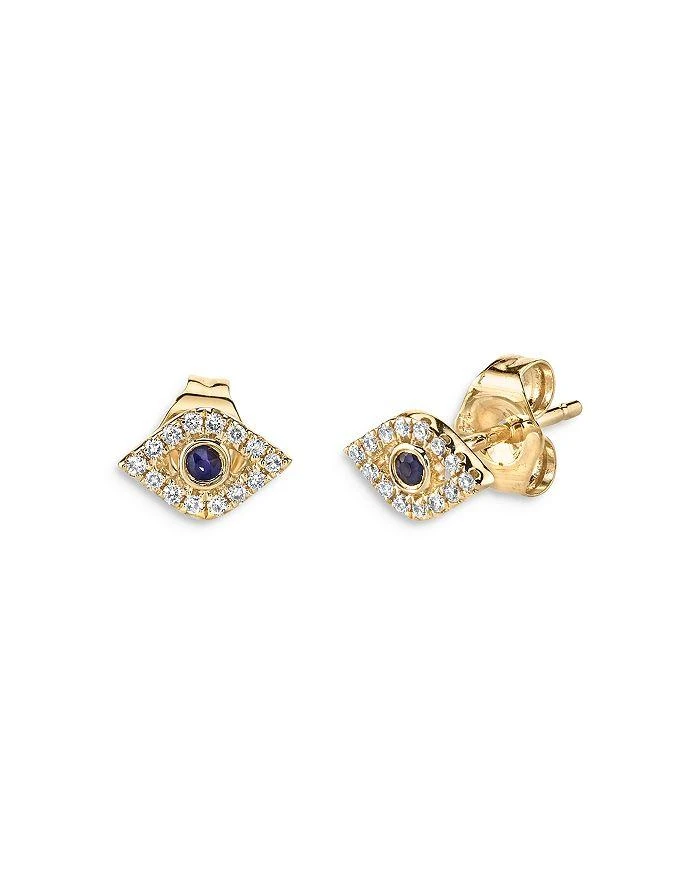 Sydney Evan 14k Yellow Gold Blue Sapphire
Diamond Evil Eye Stud Earrings