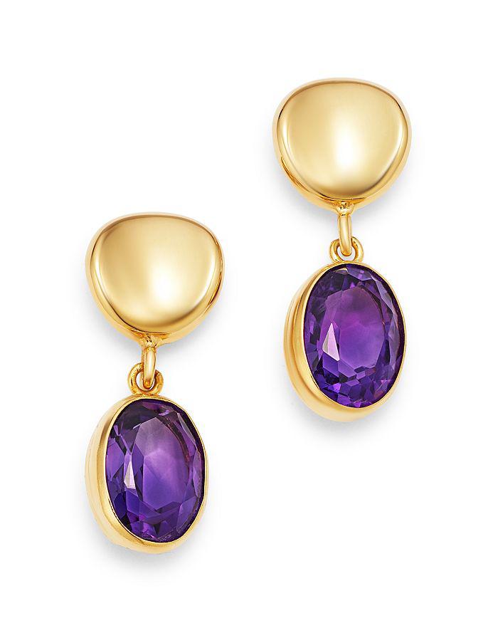 Bloomingdale's Gemstone Oval Drop Earrings in 14K Yellow Gold