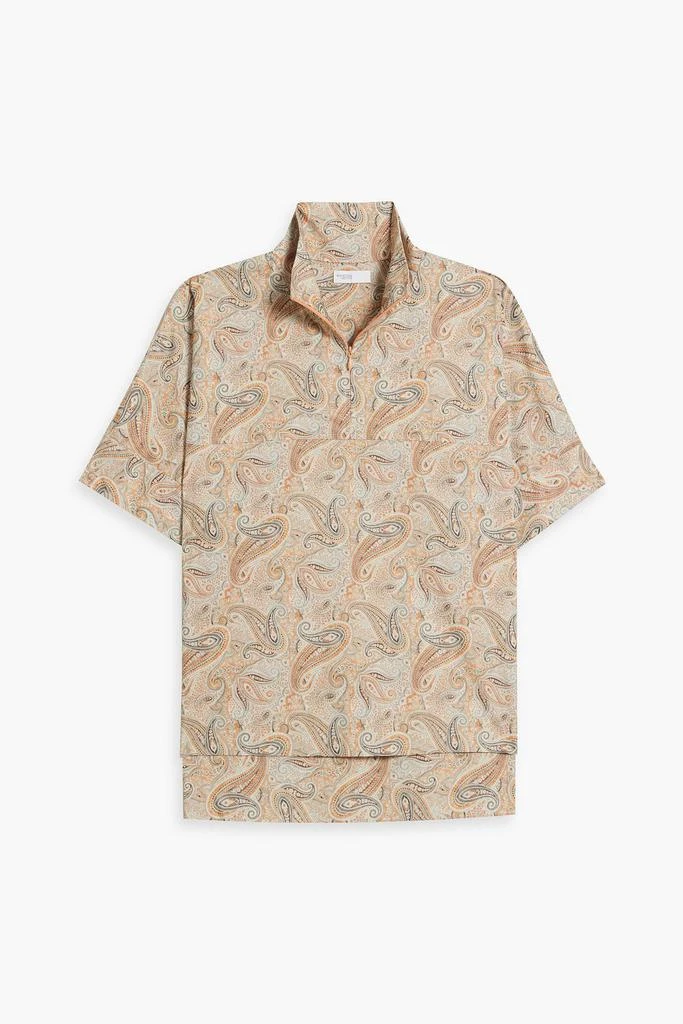 ROSETTA GETTY Printed cotton-blend poplin top 1