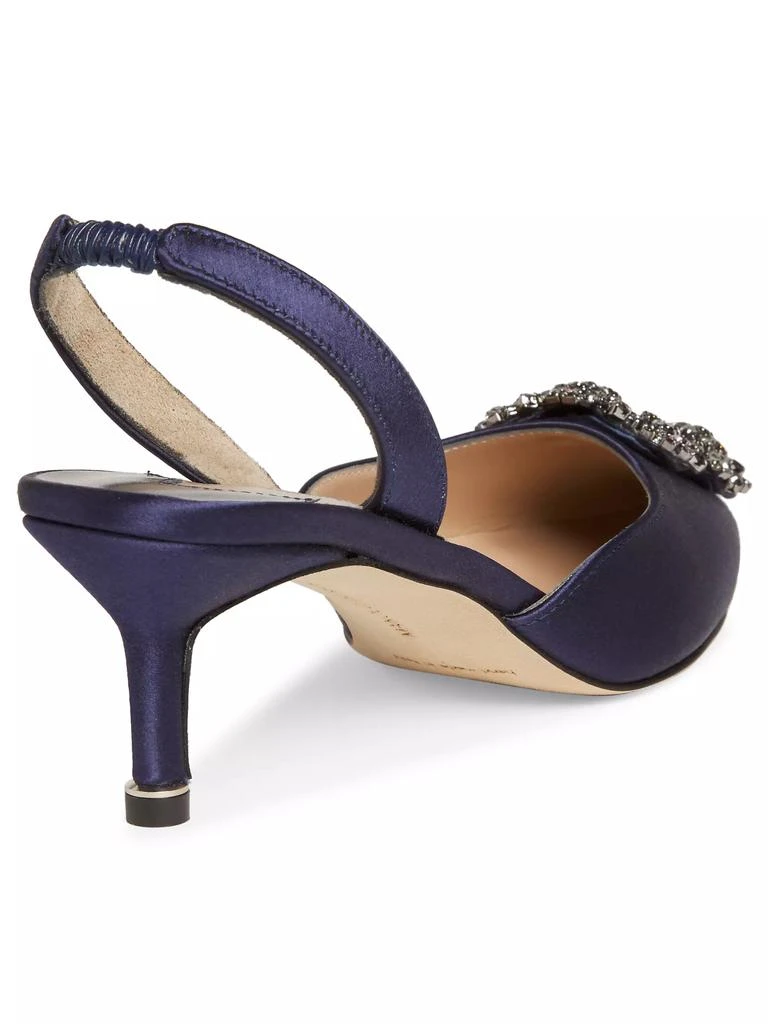 Manolo Blahnik Hangisli 50MM Satin Jewel Buckle Pumps 3