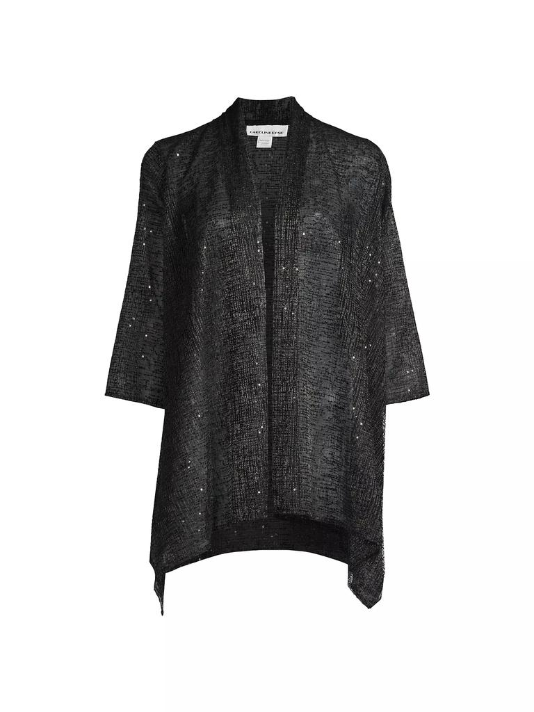 Caroline Rose Sequin Mesh Swing Cardigan