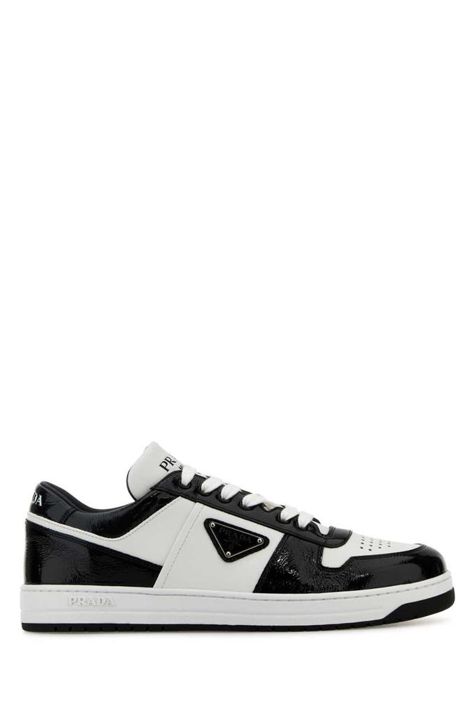 Shop Prada Triangle-Logo Lace-Up Sneakers on Sale at BeyondStyle