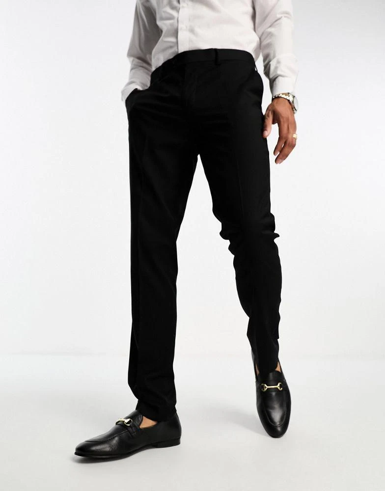 Devils Advocate Devils Advocate skinny fit black tux trouser 3