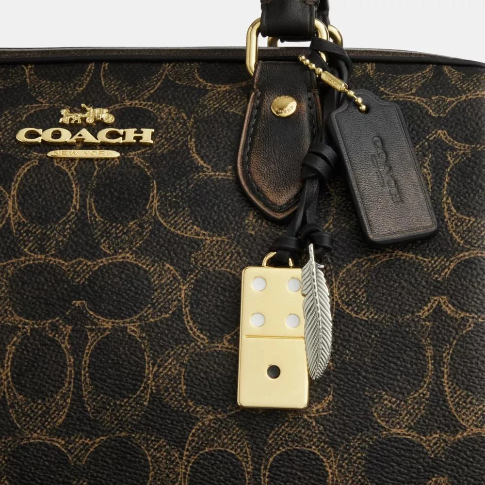 Coach Rowan Satchel Bag In Loved Signature Canvas With Charms 9