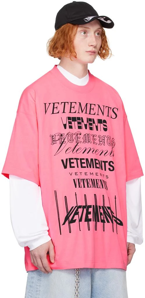 Vetements Pink Multi Logo T-Shirt 2