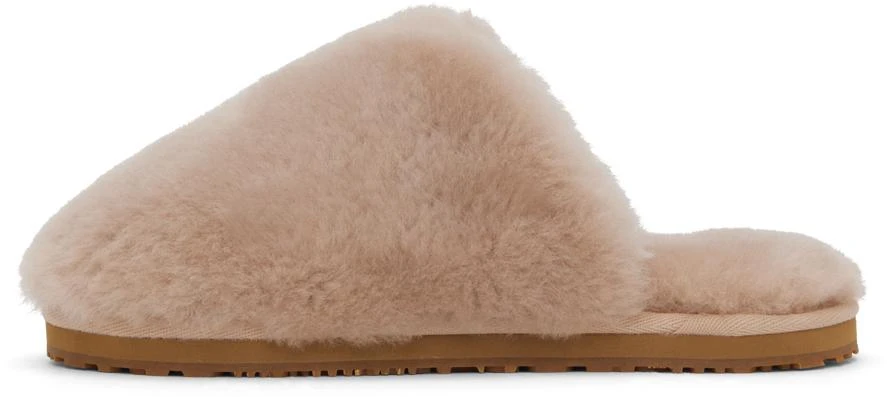 Mou Pink Patch Shearling Slippers 3