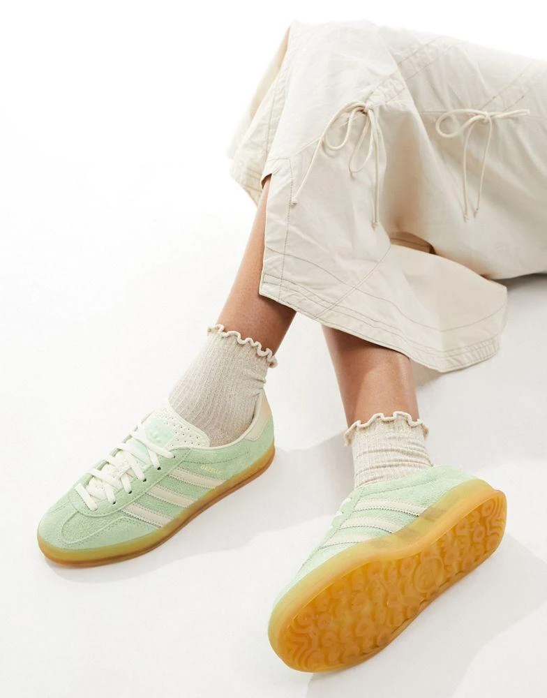 adidas Originals adidas Originals Gazelle Indoor trainers in lime green and yellow 3