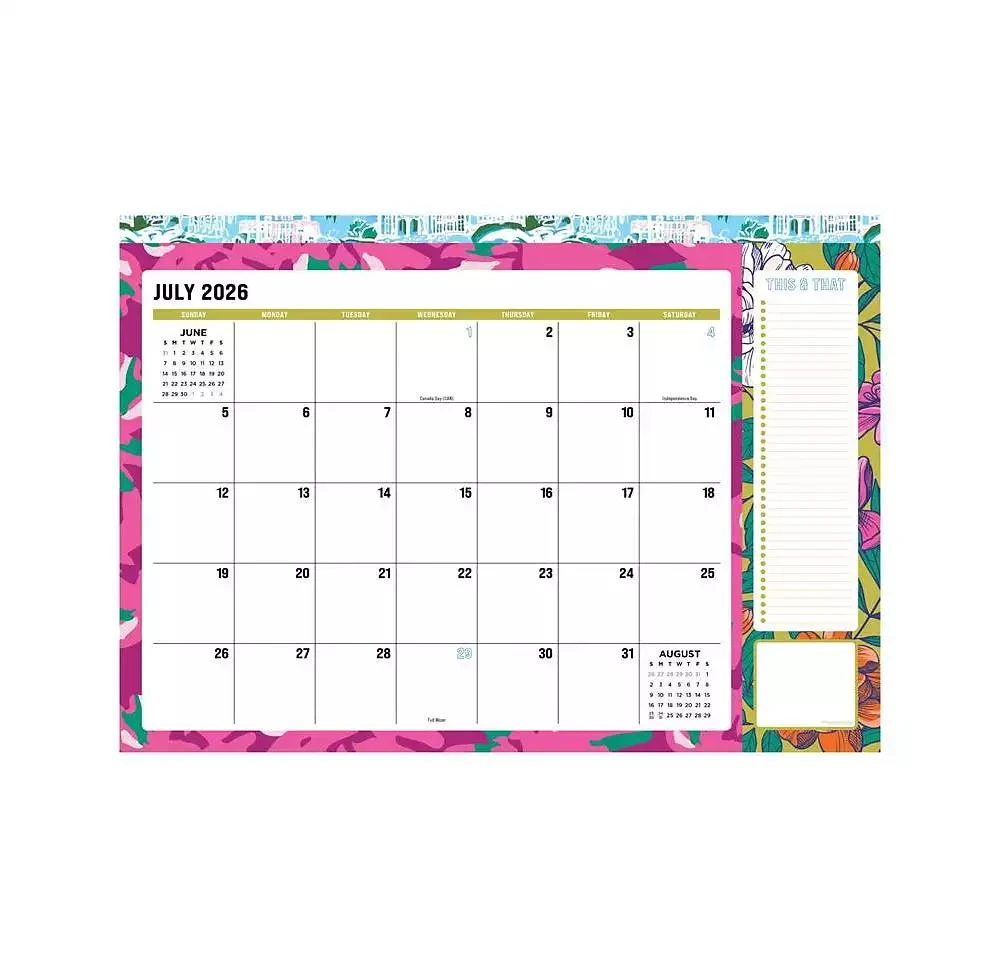 TF Publishing Paper Goods July 2026 - June 2027 Maximal Mirage Medium Desk Pad Monthly Blotter Calendar