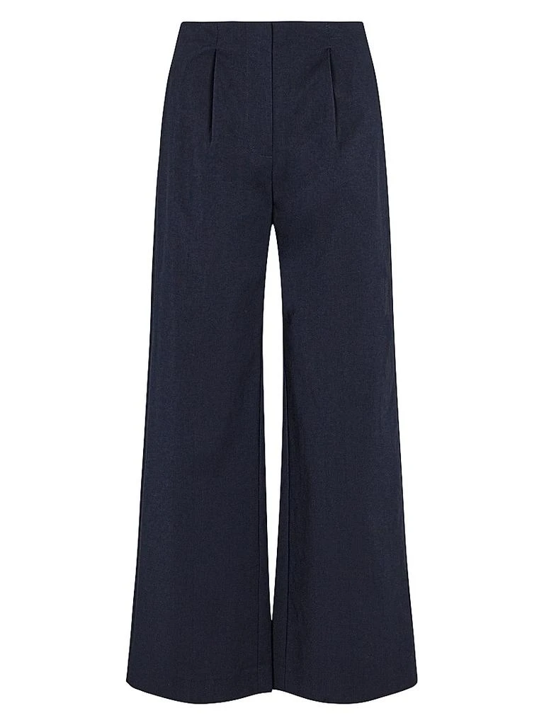 Rebecca Taylor Cotton Sateen Wide-Leg Trousers