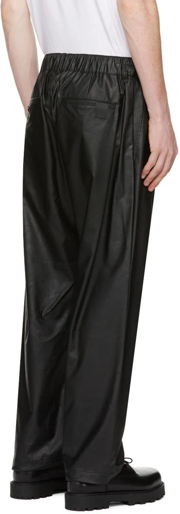 n.hoolywood Black Wide Faux-Leather Trousers 3