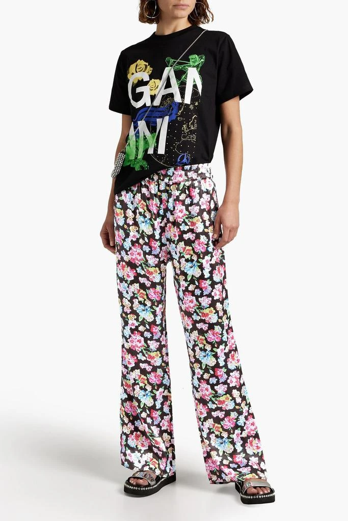 Ganni Floral-print satin pajama pants 2