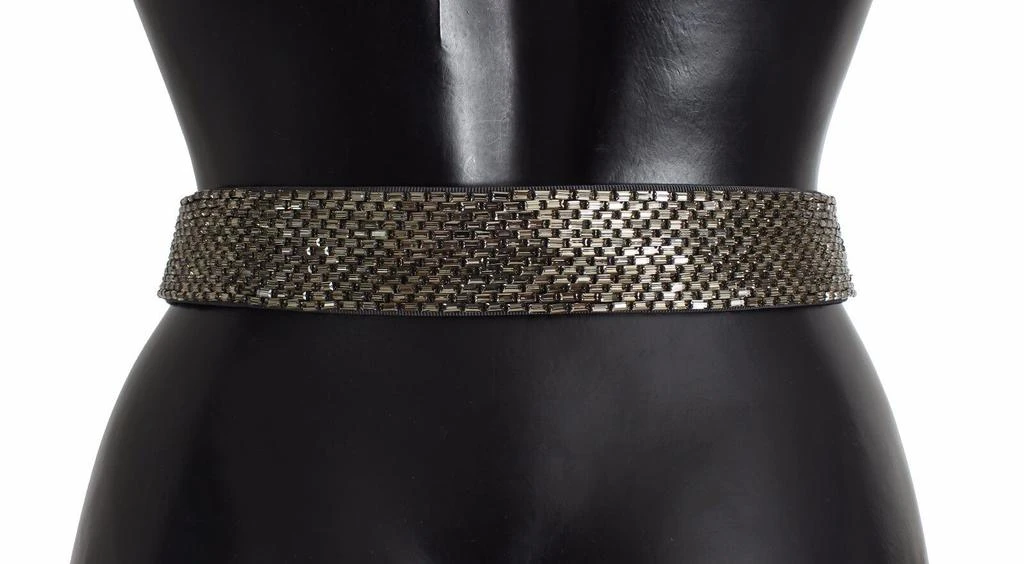 Dolce & Gabbana Multicolor Wide Crystal Buckle Sequined Belt 3