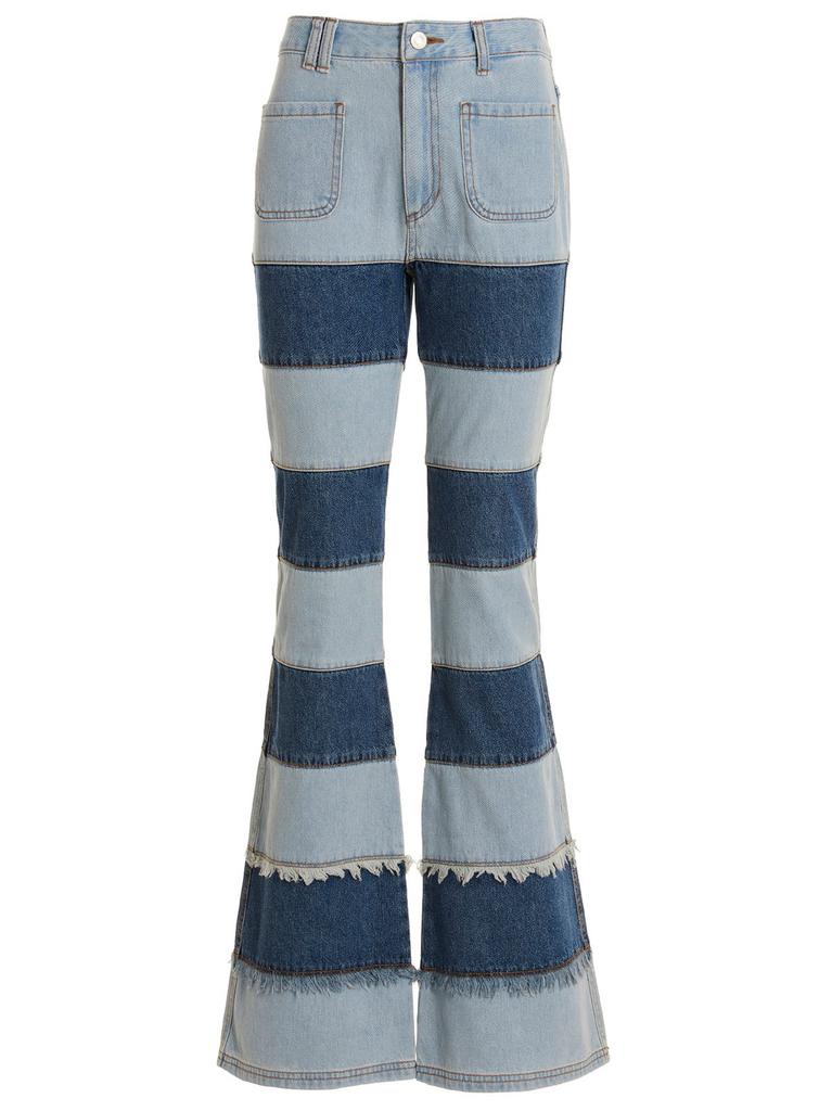 ■ANDERSSON BELL■ Deconstructed Dirty Wash Bootcut Jeans ap DECONSTRUCTED DIRTY WASH BOOTCUT JEANS apa797w(WASHED BLUE