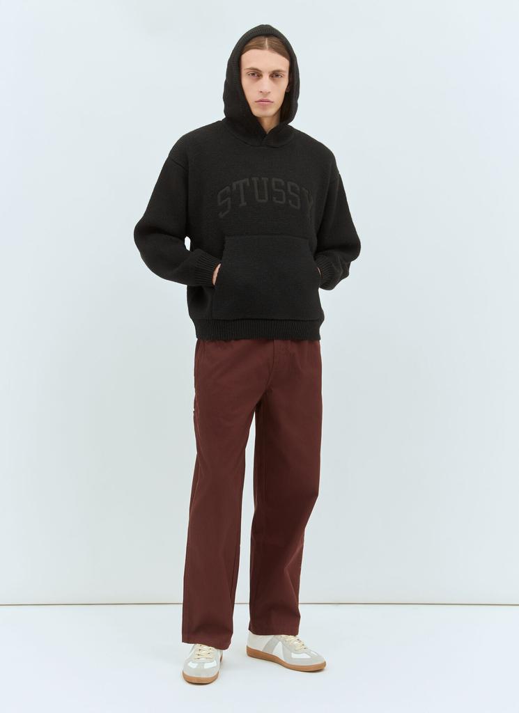 STUSSY Felt Patch Knit Hooded Sweater - Hoodies - BeyondStyle