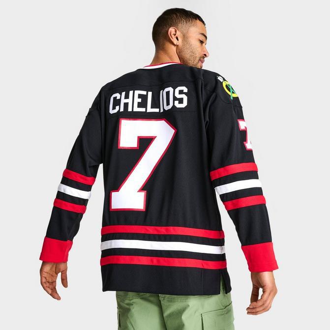 Mitchell and Ness Men's Mitchell & Ness Blue Line Chris Chelios Chicago Blackhawks NHL 97-98 Alternate Hockey Jersey