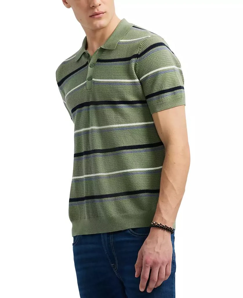 BUFFALO David Bitton Men's Winder Short Sleeve Striped Polo Sweater 3