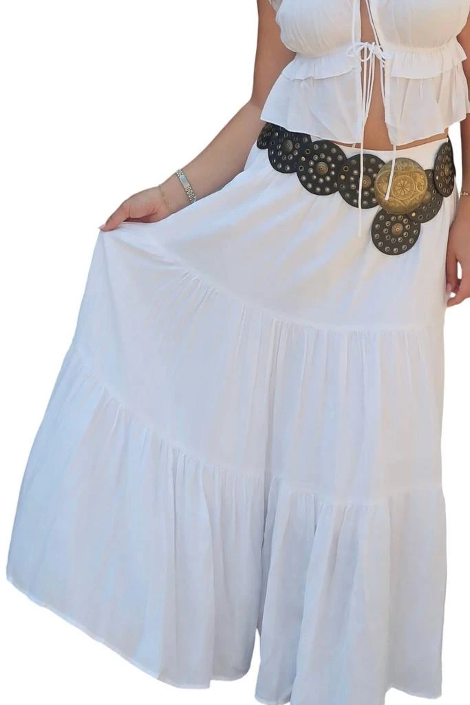 Cotton Candy Amelia Maxi Skirt In White 2