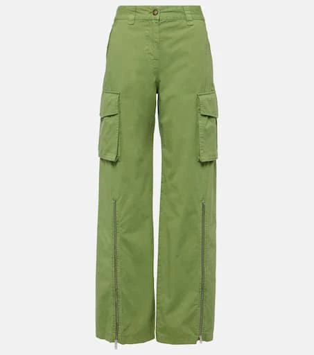 Stella McCartney Mid-rise cotton cargo pants 1
