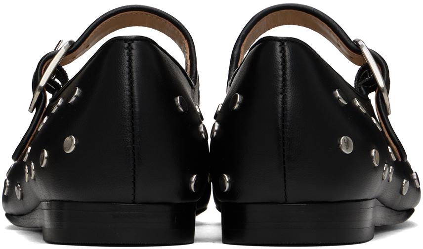 Le Monde beryl Black Mary Jane Studded Leather Ballerina