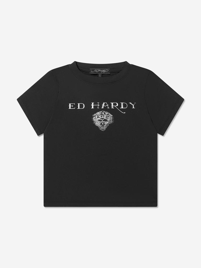 ED Hardy Girls Sports T-Shirt in Black