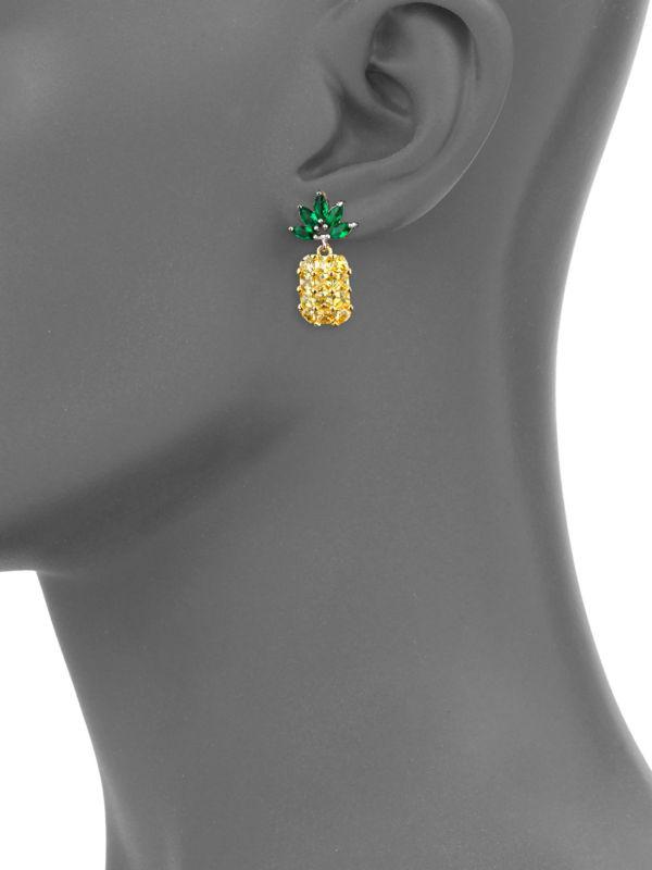 Eye Candy LA Pineapple Cubic Zirconia Earrings