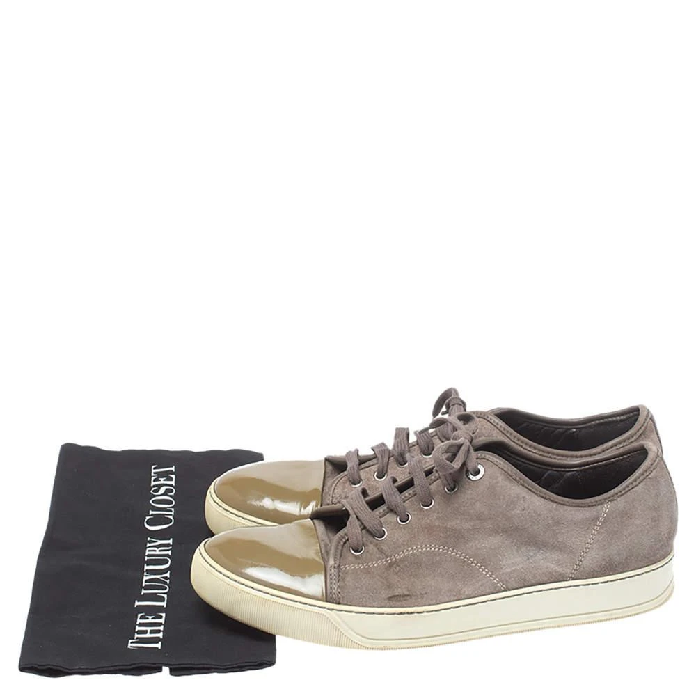 Lanvin Lanvin Brown/Green Patent And Suede Leather Low Top Sneakers Size 43 9