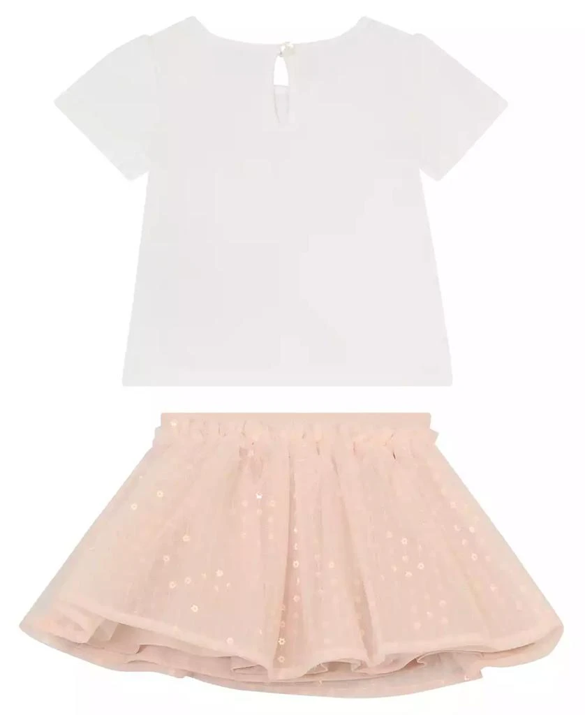 GUESS Baby Girl 2-Piece Short Sleeve T-Shirt and Mesh Sequin Skirt 6