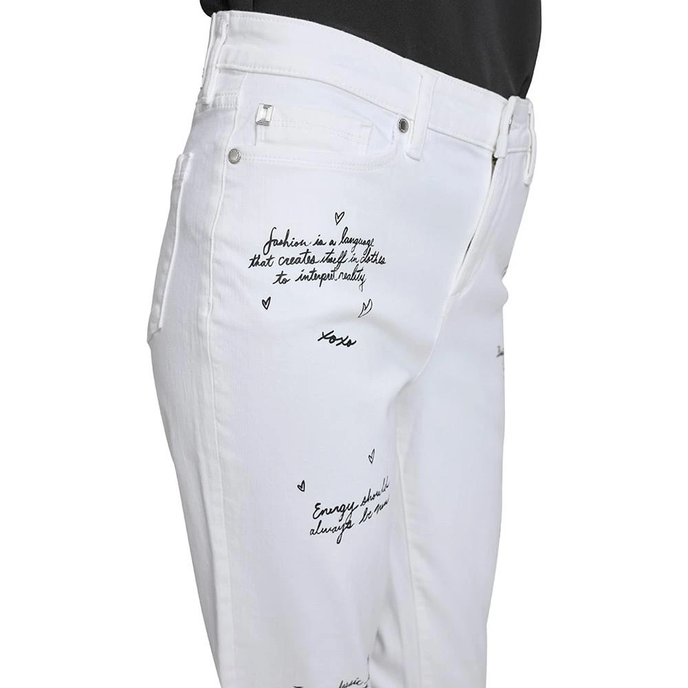 KARL LAGERFELD PARIS Women's Signature Script-Print Skinny Jeans 4