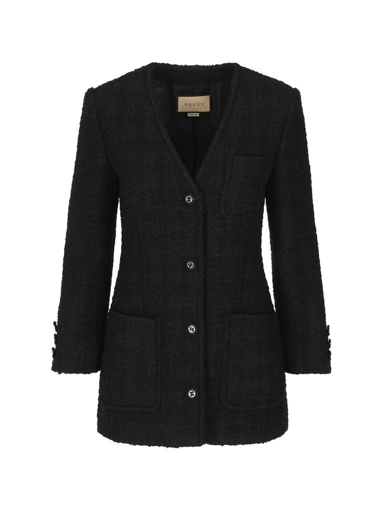 Gucci Gucci Single-Breasted Tweed Jacket 1