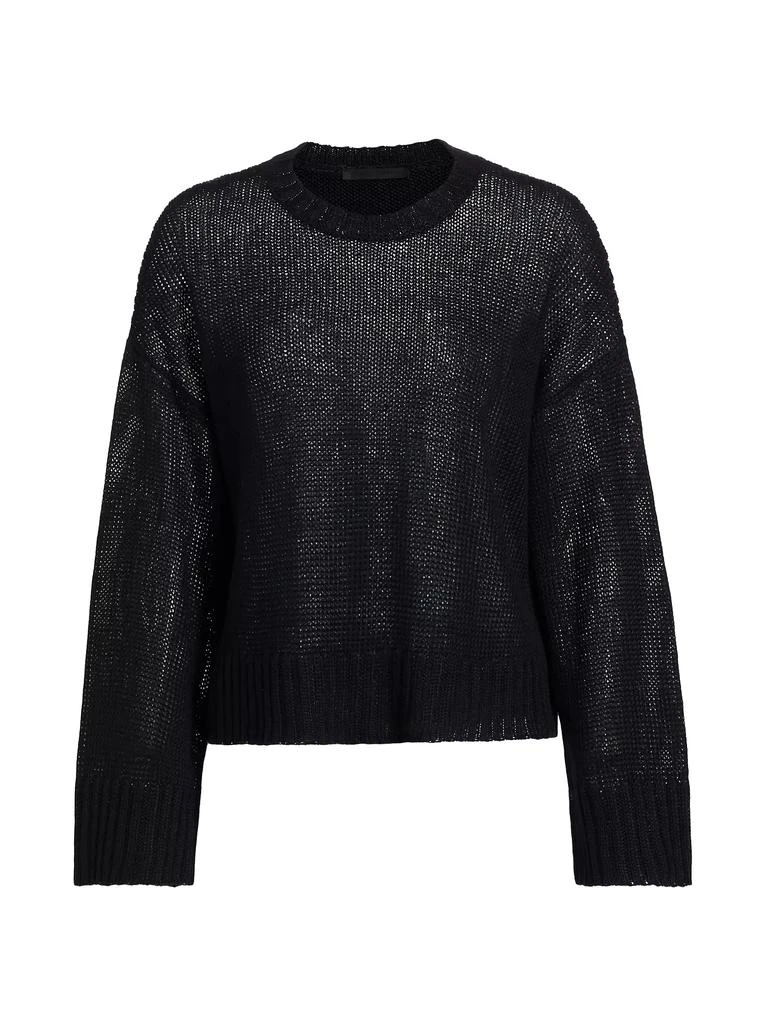 Jenni Kayne Cropped Linen Knit Crewneck Sweater 1