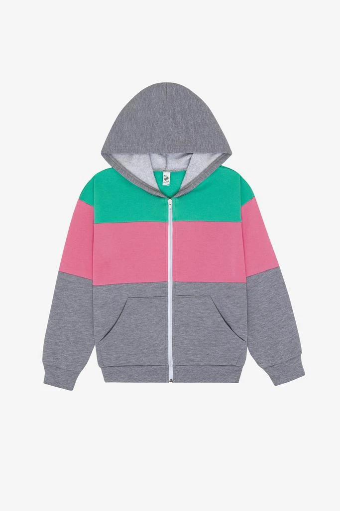 Los Angeles Apparel F1097CB - Kids Flex Fleece Color Block Zip Hoodie 11