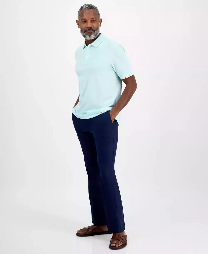 Club Room Men's Short Sleeve Printed-Trim Woven Performance Polo Shirt, Exclusively at Macy's 2