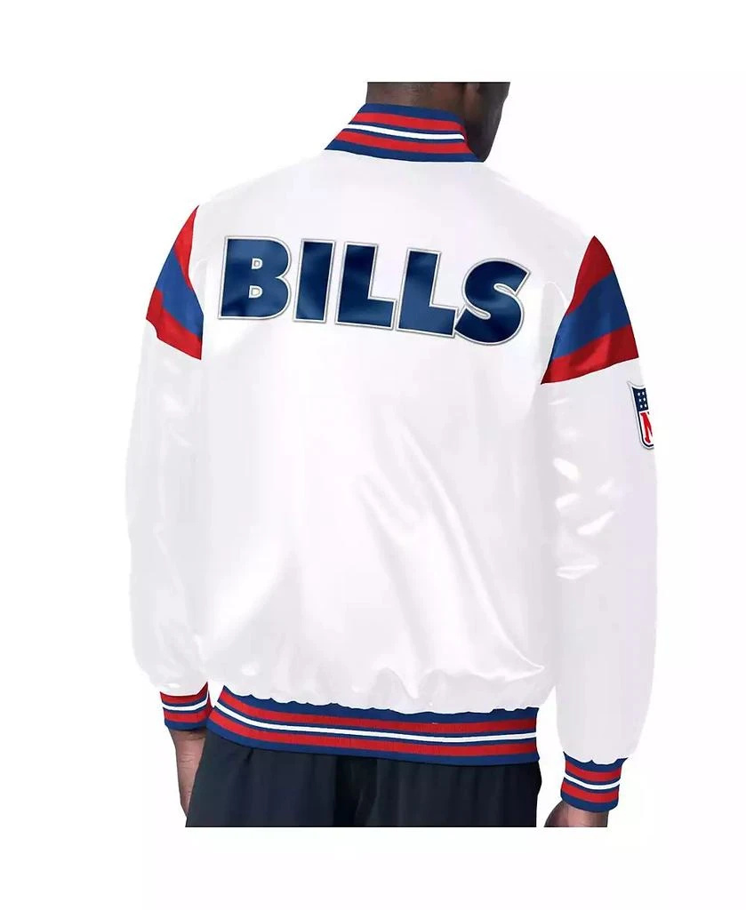 Starter Men's White/Royal Buffalo Bills vintage-like Satin Full-Snap Varsity Jacket 2