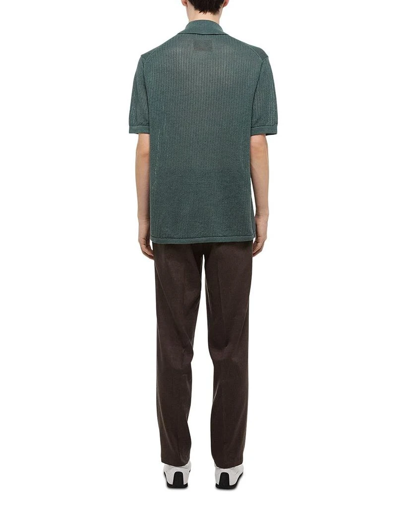 Helmut Lang Regular Fit Half Zip Linen Polo Sweater 4