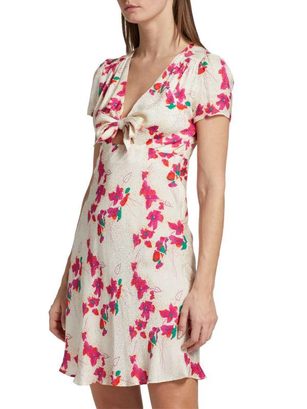 ba&sh Elita Floral Jacquard Tie Front Mini Dress 3