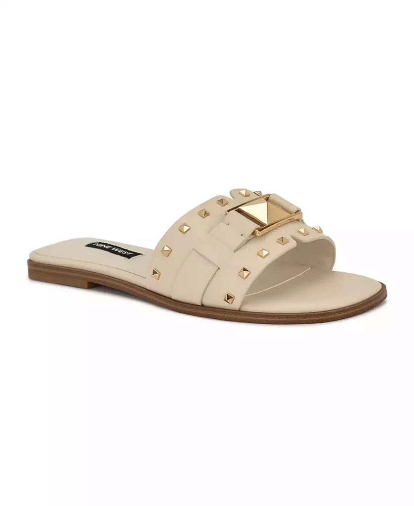 Nine West Women
s Griyen Studded Flat Slide Sandals 1