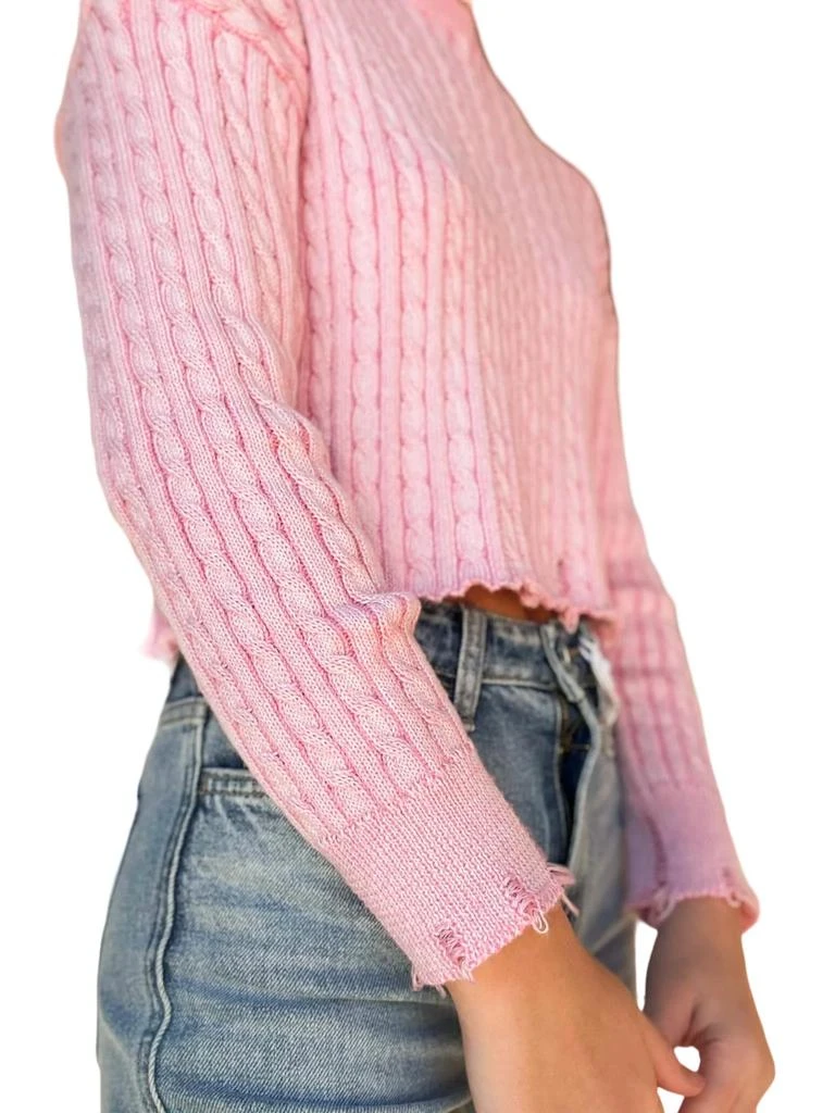 Creamon Dream On Cable Knit Sweater In Bubblegum Pink 2