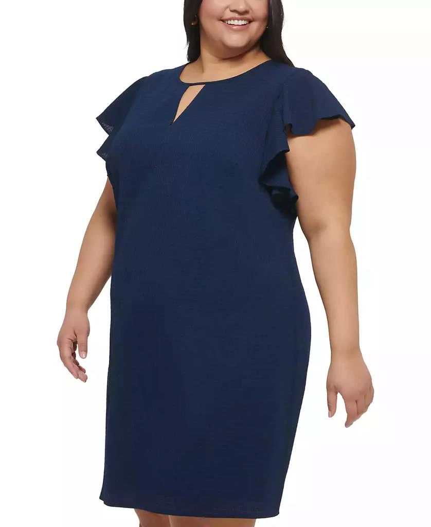 Jessica Howard Plus Size Seersucker Keyhole A-Line Dress 3