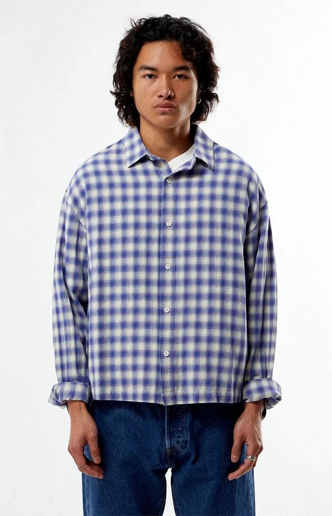 PacSun Blue Plaid Long Sleeve Button Down Shirt 1