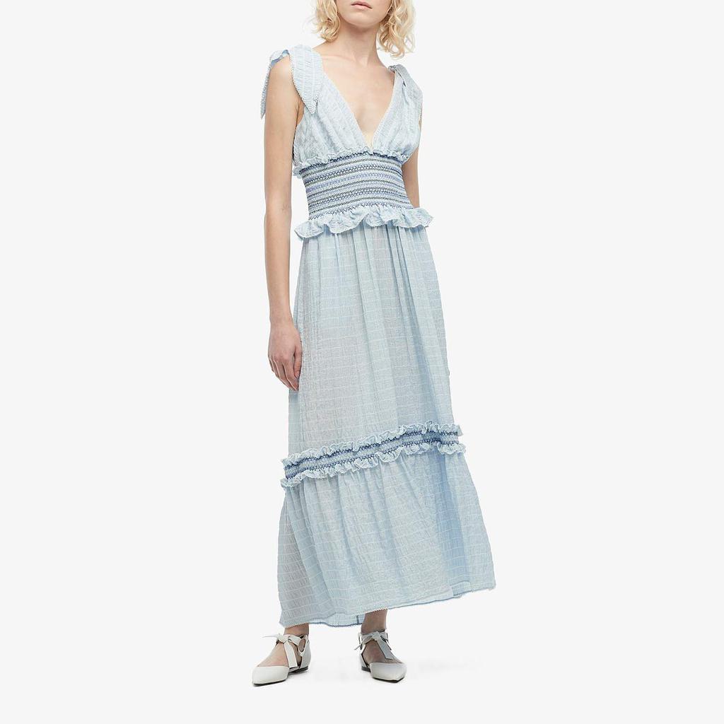 Jonathan Simkhai Smocked V-Neck Dress