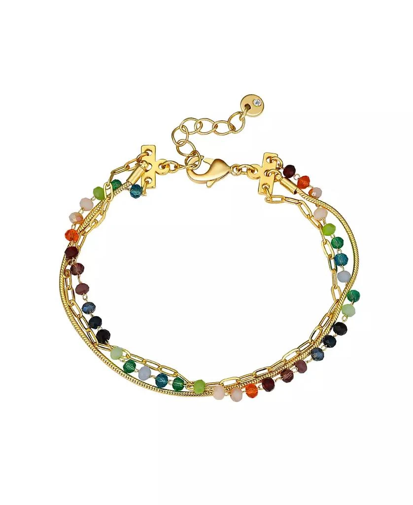 Unwritten Multi Color Crystal Triple Strand Bracelet
