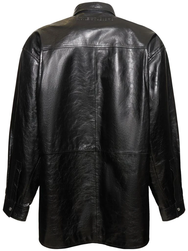 ACNE STUDIOS Letar Shiny Nappa Leather Shirt Jacket 4