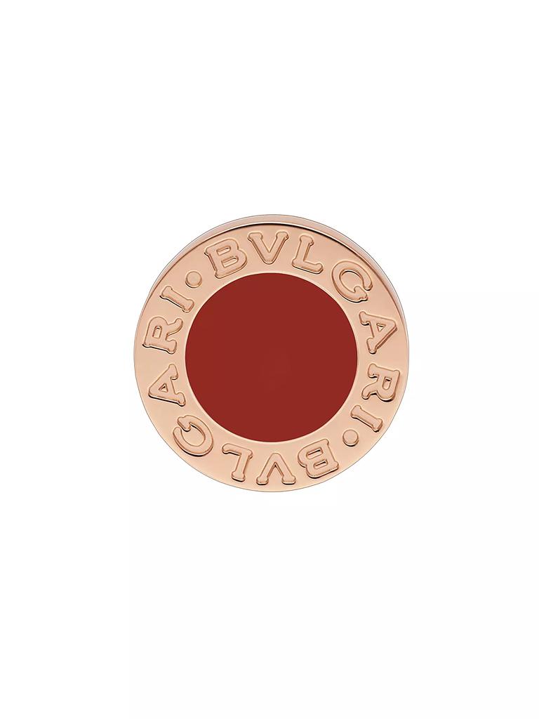 BVLGARI Classic 18K Rose Gold & Carnelian Single Round Stud Earring