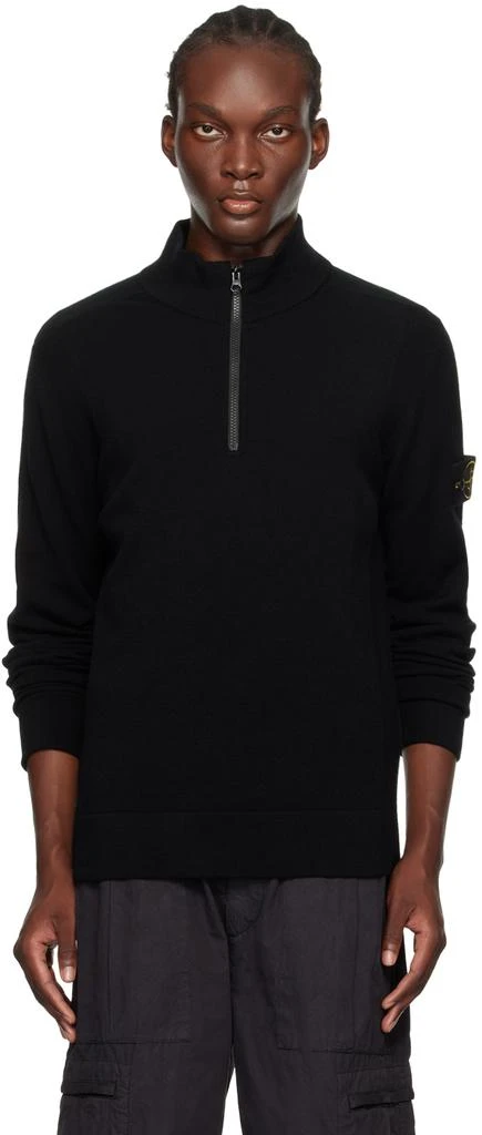 Stone Island Black Logo Patch Sweater 1