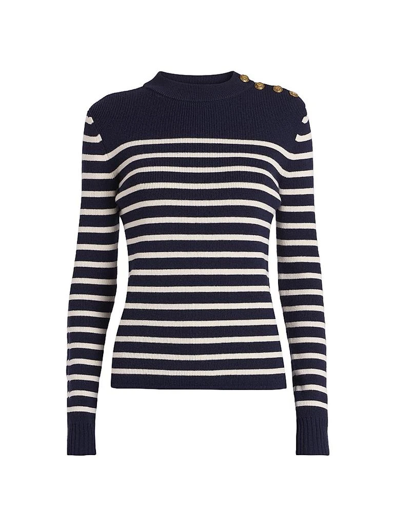 Chloé Striped Wool-Blend Crewneck Sweater 1