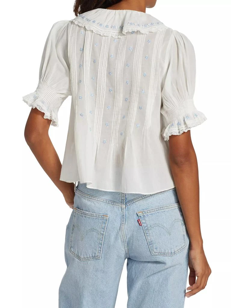 DÔEN Hettie Embroidered Ruffled Top 5